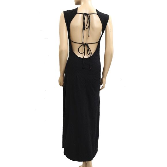 Free People Free-est Eventide Midi Dress Eyelet Embroidered Black M New 283169 - Picture 7 of 9